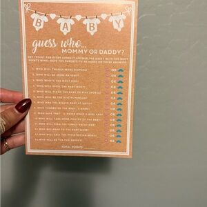 Baby Shower Guessing Game Card - Tan